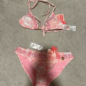 Pink Palm Puff Bikini Bottom